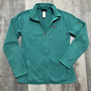 Patagonia Better Sweater Teal Blue Full Zip Heathered Fleece Outdoor Jacket Sz M
